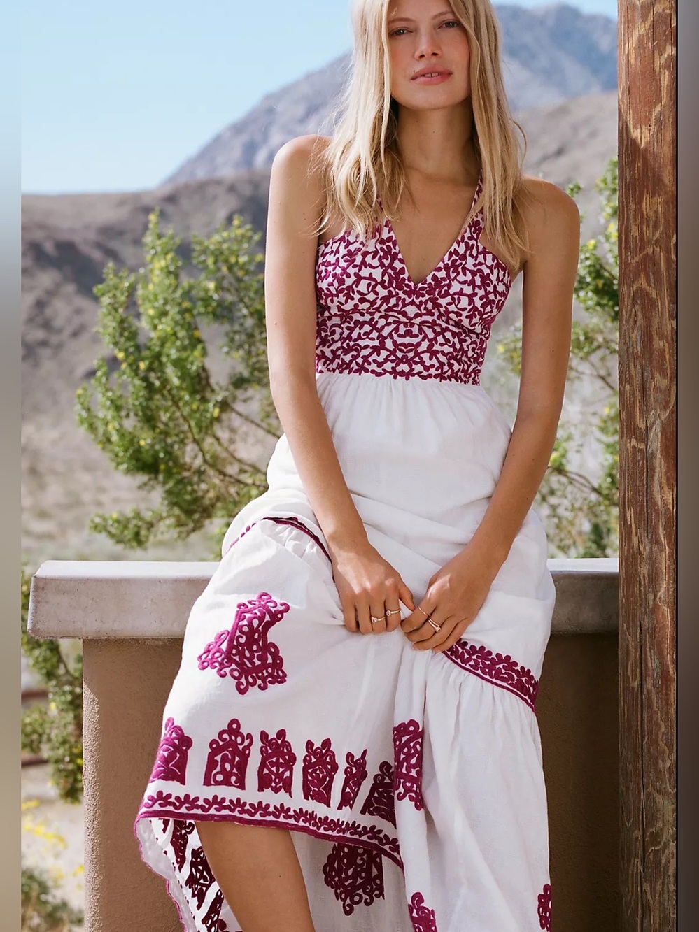 NWT Anthropologie MANUELA EMBROIDERED MIDI DRESS